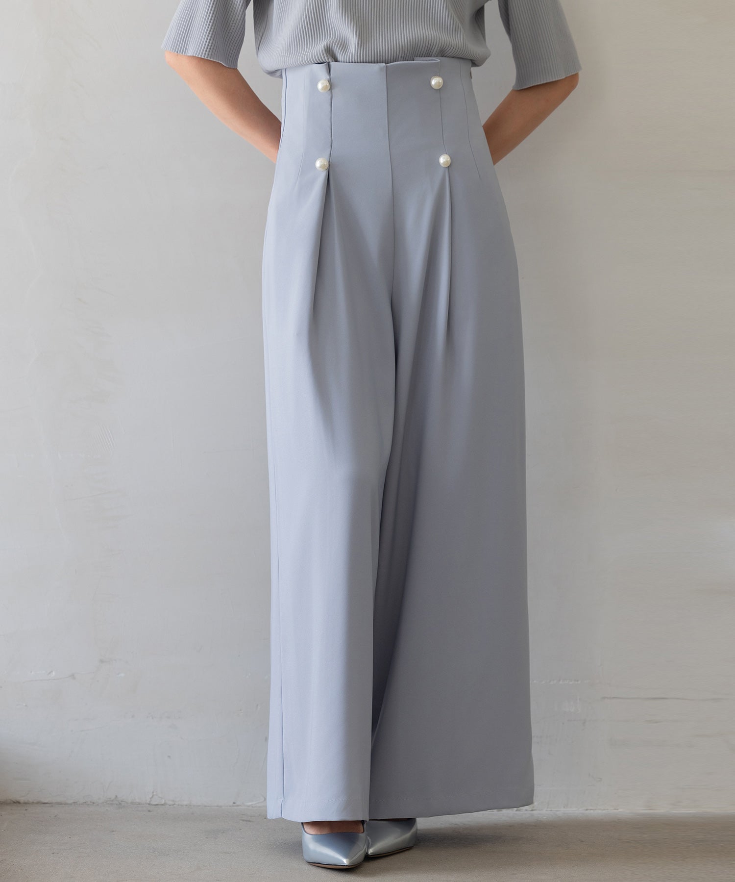 【生地リニューアル】フロントパールワイドパンツsdp0174b-102-72