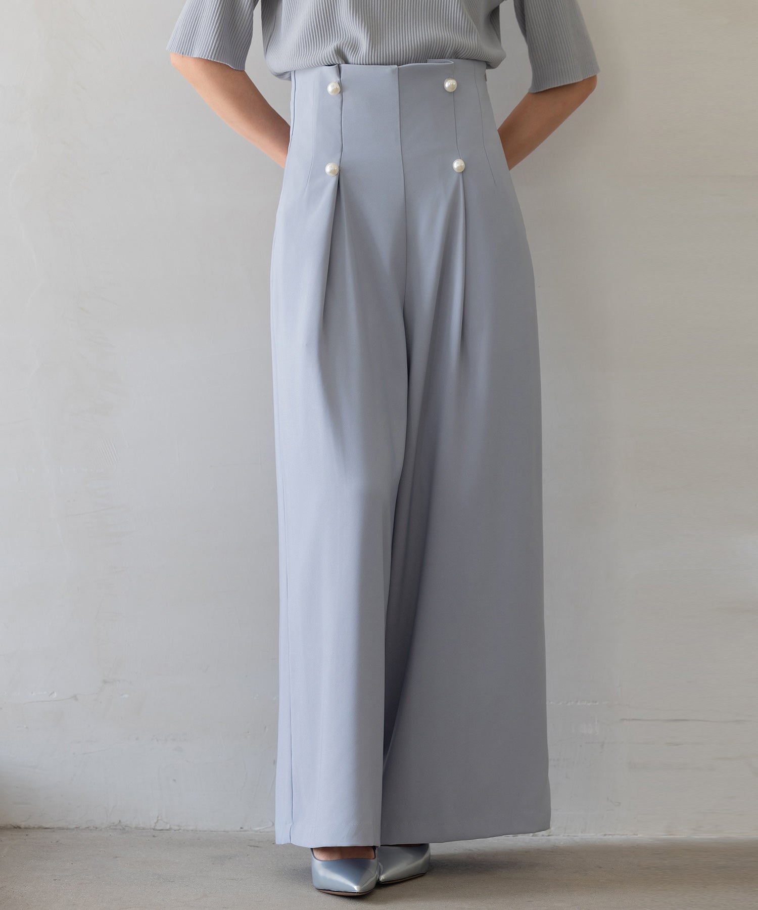 【生地リニューアル】フロントパールワイドパンツsdp0174b-102-72