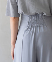 【生地リニューアル】フロントパールワイドパンツsdp0174b ブルーグレー