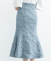 フクレジャガードマーメイドミモレ丈スカートsdp0188 ブルーグレー