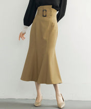 ハイウエストマーメイドスカートsdp0197 ブラウン