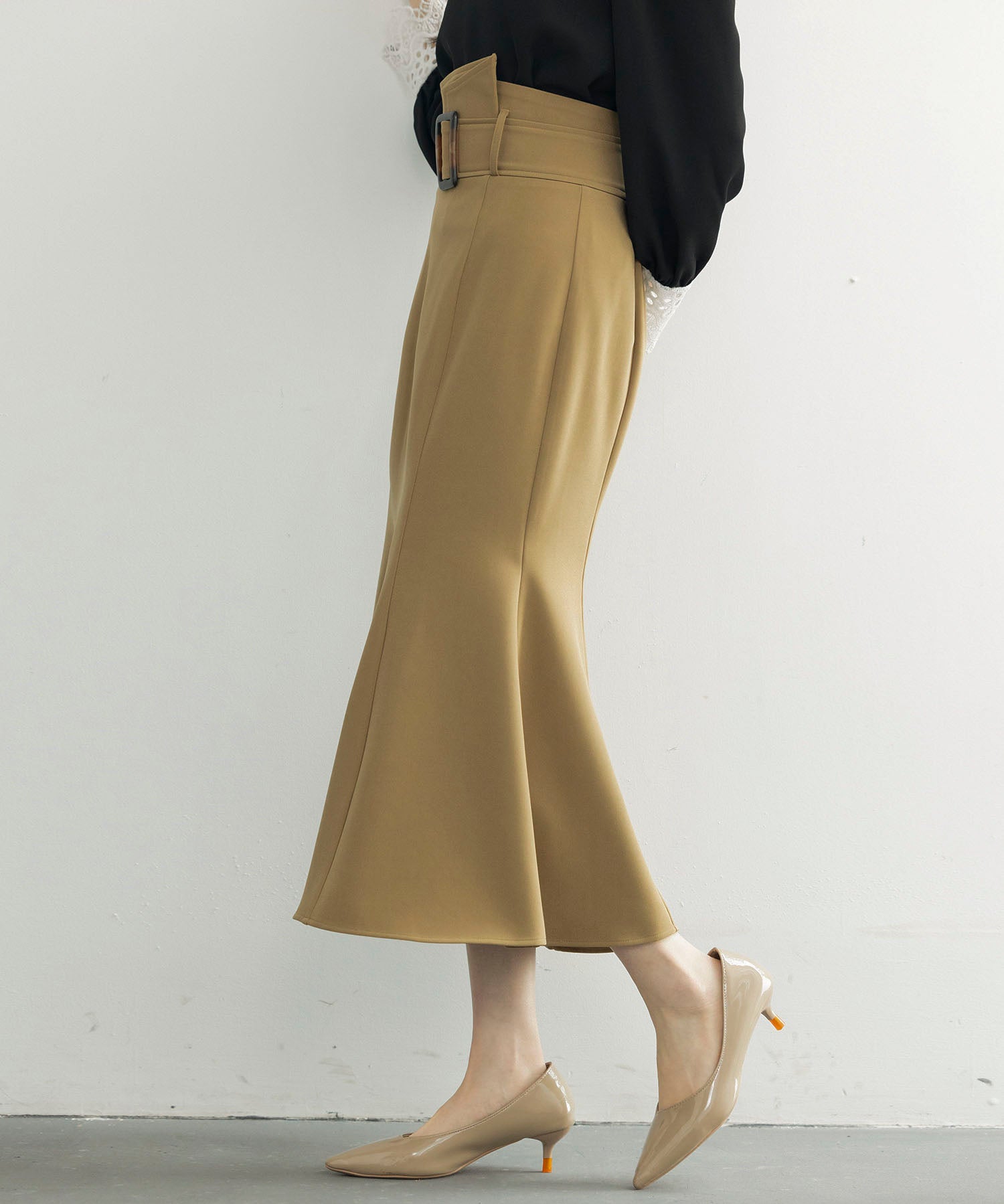 ハイウエストマーメイドスカートsdp0197 ブラウン