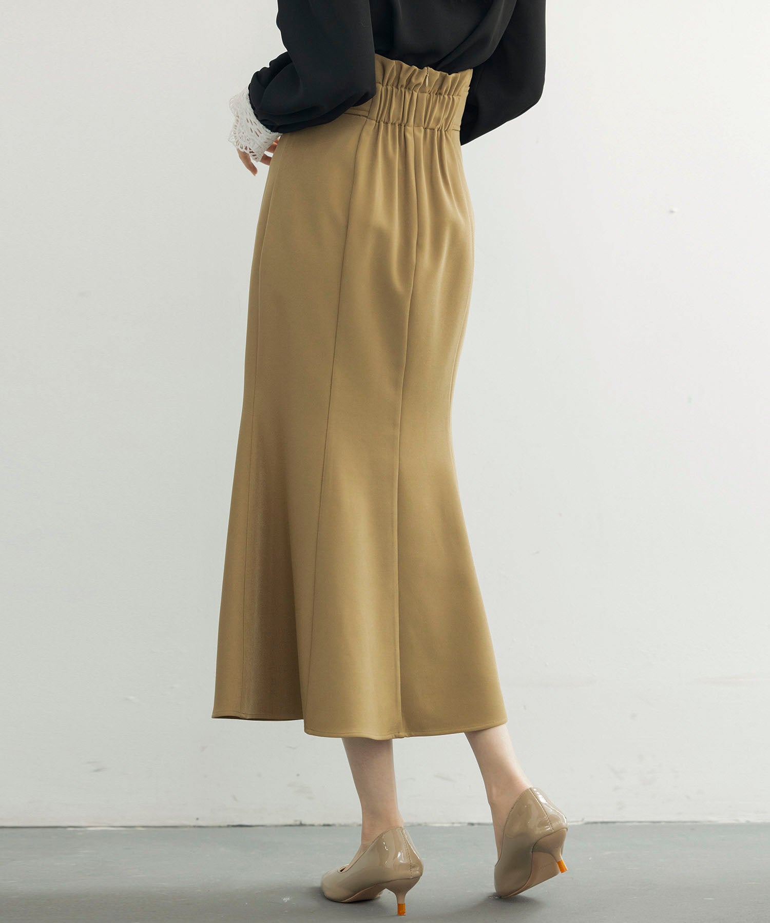 ハイウエストマーメイドスカートsdp0197 ブラウン