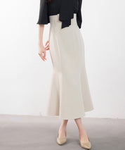 ハイウエストマーメイドスカートsdp0197 アイボリー