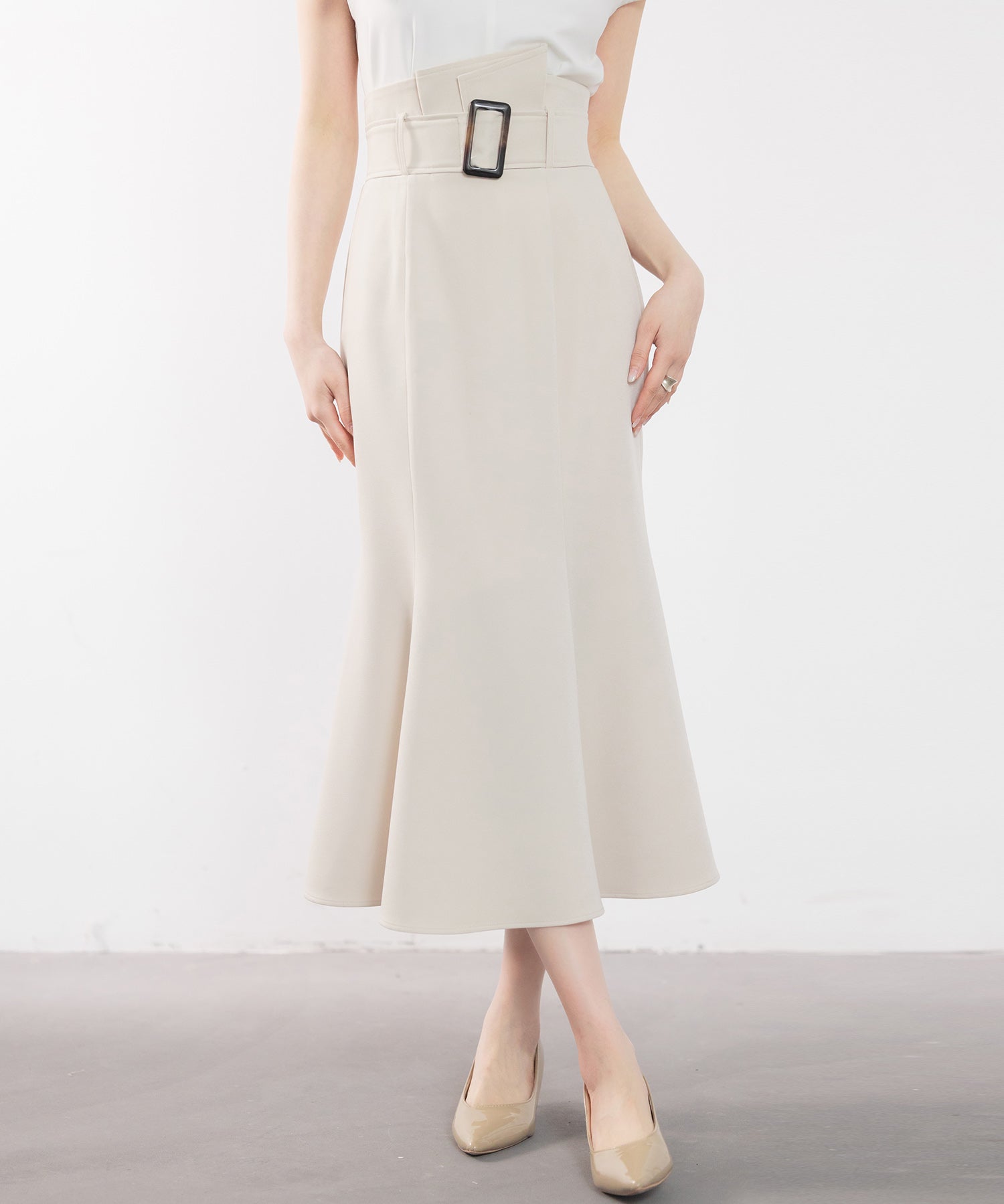 ハイウエストマーメイドスカートsdp0197 アイボリー