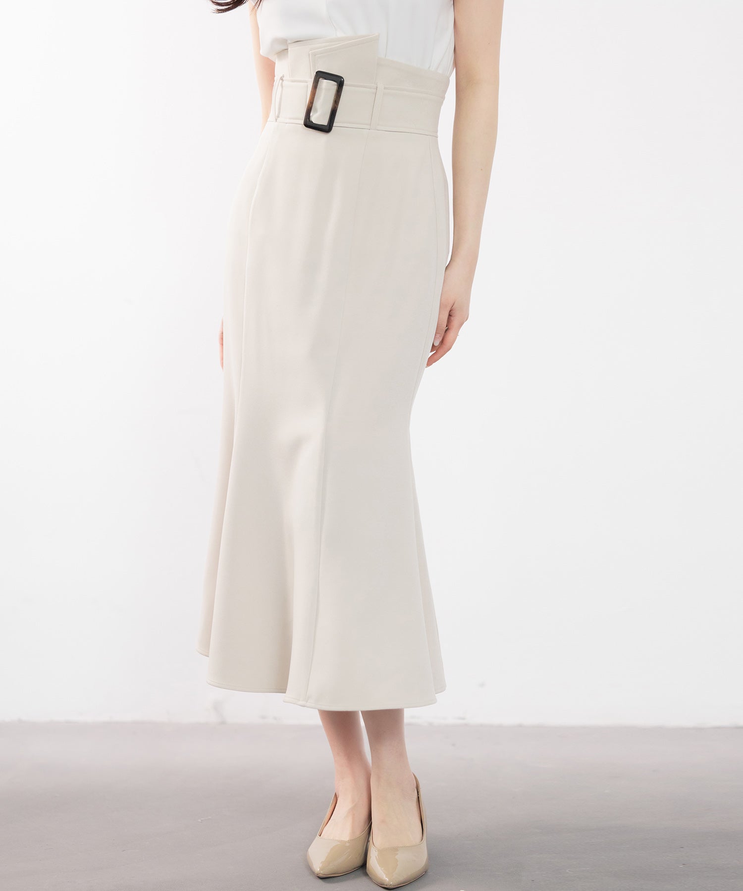 ハイウエストマーメイドスカートsdp0197 アイボリー