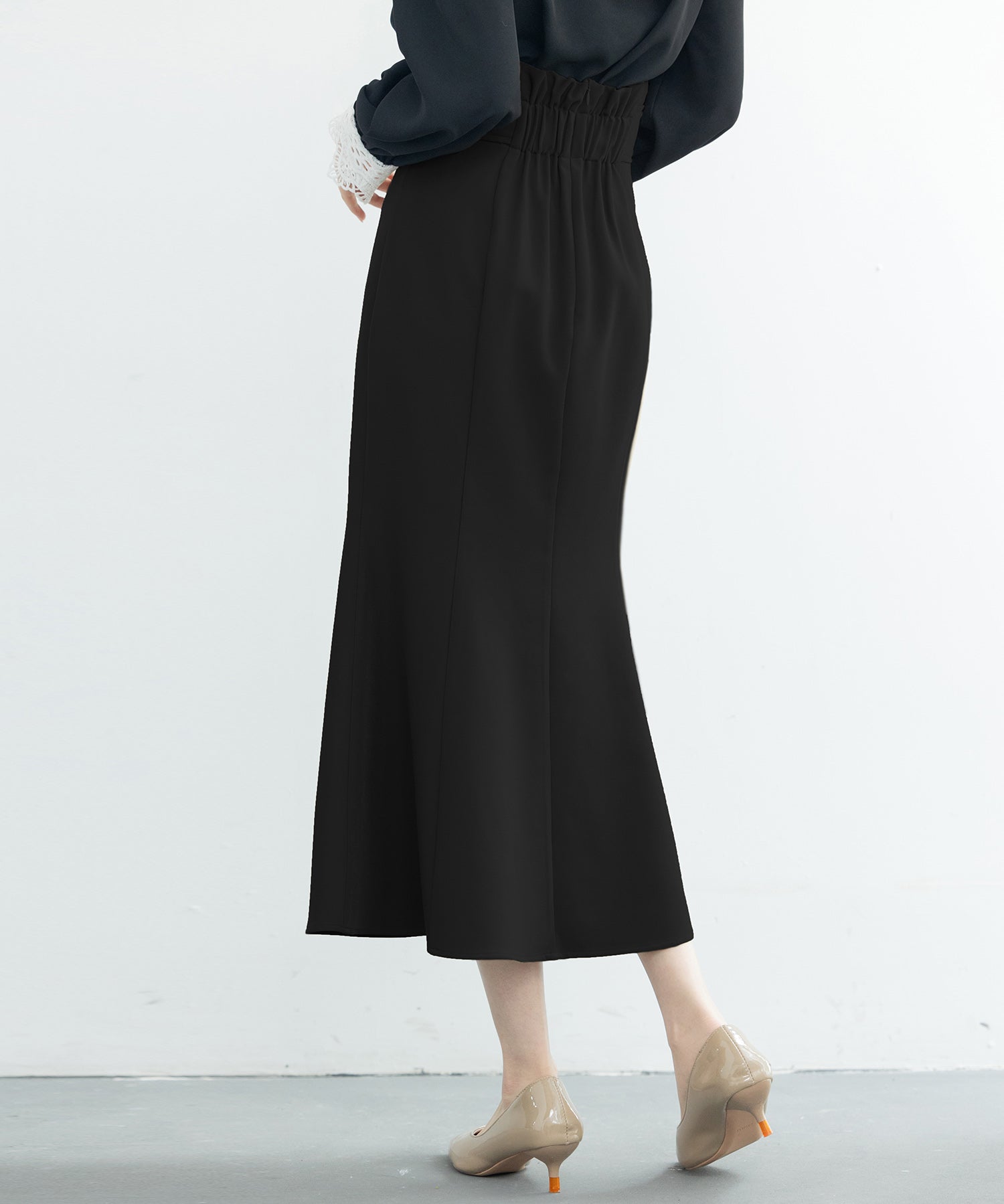 ハイウエストマーメイドスカートsdp0197 ブラック