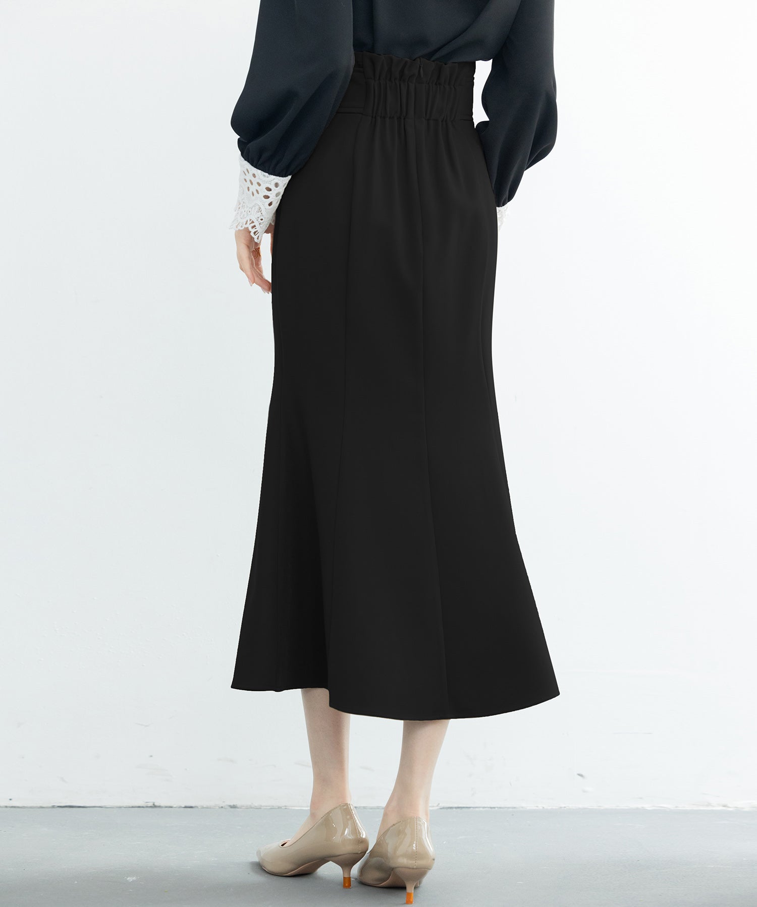 ハイウエストマーメイドスカートsdp0197 ブラック