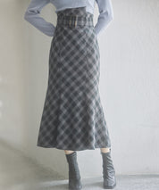 配色チェック柄ハイウエストスカートsdp0197b-102-8
