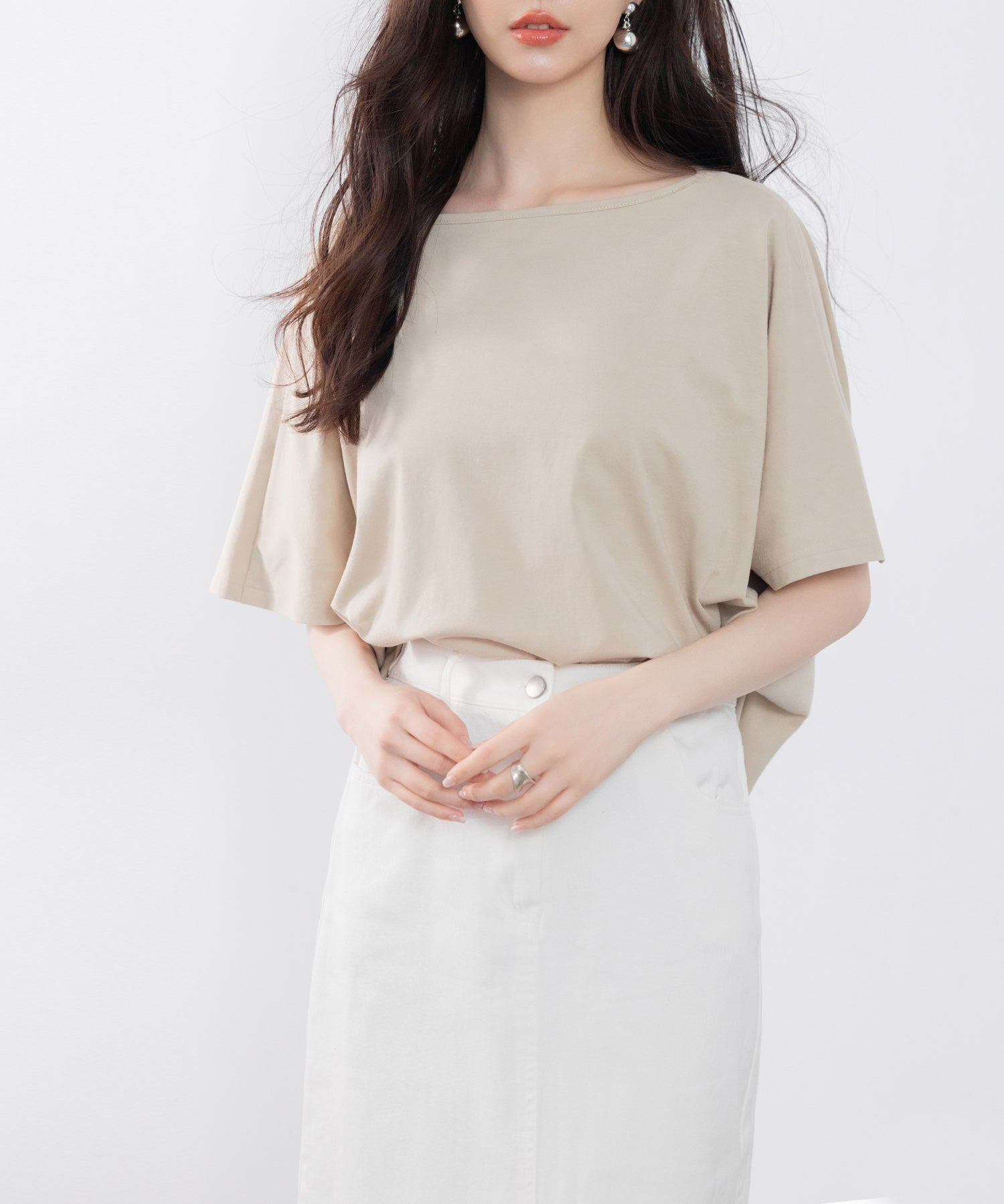 ボートネックカットソーTシャツsdp0198 ベージュ