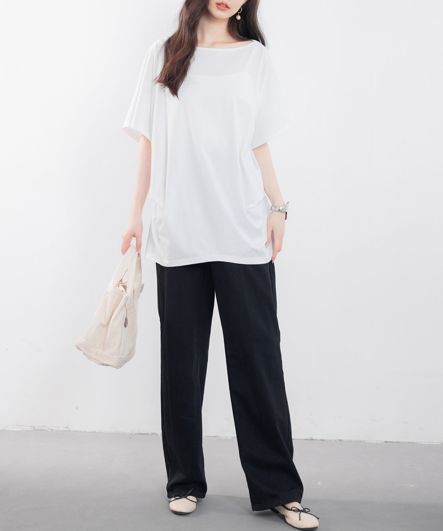 ボートネックカットソーTシャツsdp0198 ホワイト