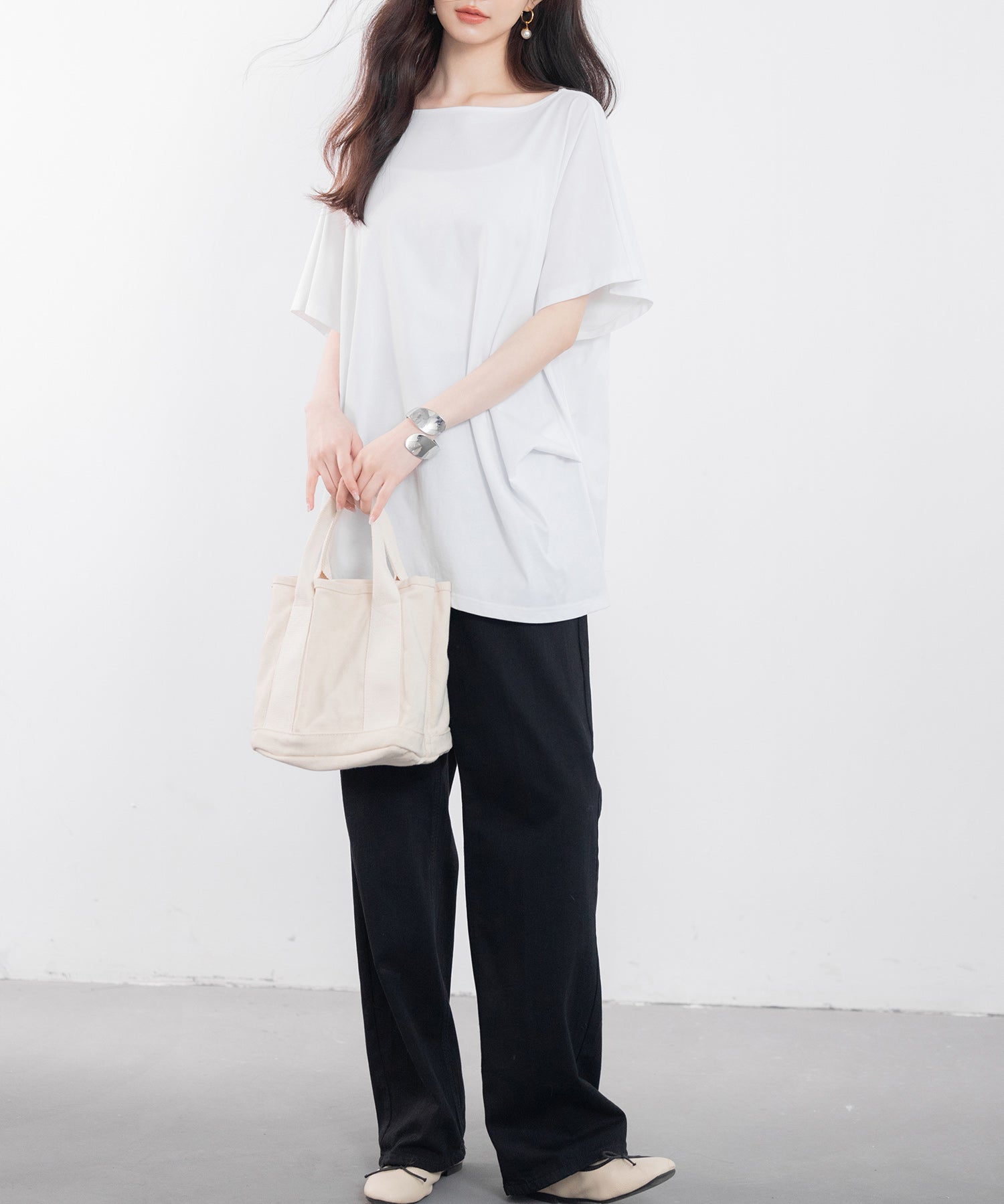 ボートネックカットソーTシャツsdp0198 ホワイト