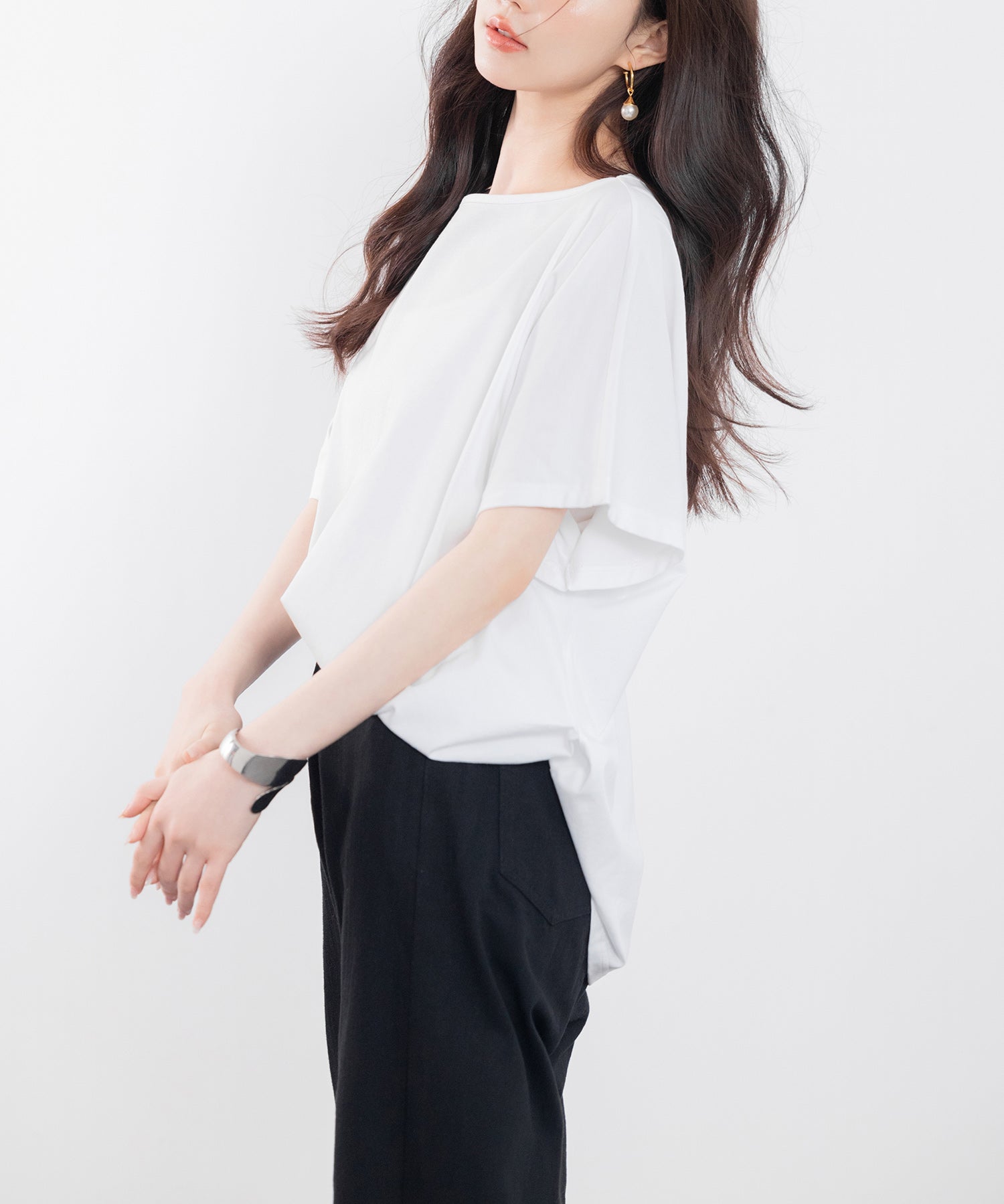 ボートネックカットソーTシャツsdp0198 ホワイト