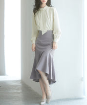 スタンドカラー長袖ブラウスsdp0199b アイボリー