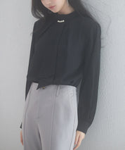 スタンドカラー長袖ブラウスsdp0199b ブラック