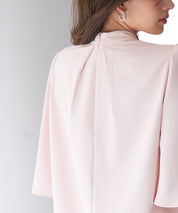 ゴールドモチーフボウタイブラウスsdp0199c ピンクベージュ