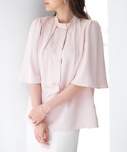 ゴールドモチーフボウタイブラウスsdp0199c ピンクベージュ