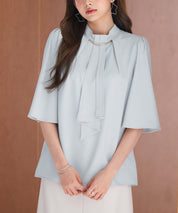 ゴールドモチーフボウタイブラウスsdp0199c-102-37