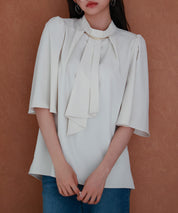 ゴールドモチーフボウタイブラウスsdp0199c-102-38