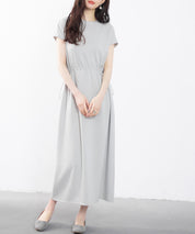 ポンチ素材フレンチスリーブワンピースsdp0201-102-18