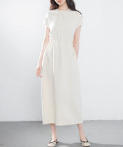 ポンチ素材フレンチスリーブワンピースsdp0201-102-38