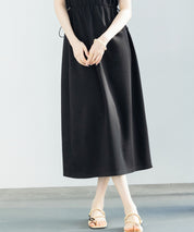 ポンチ素材フレンチスリーブワンピースsdp0201 ブラック