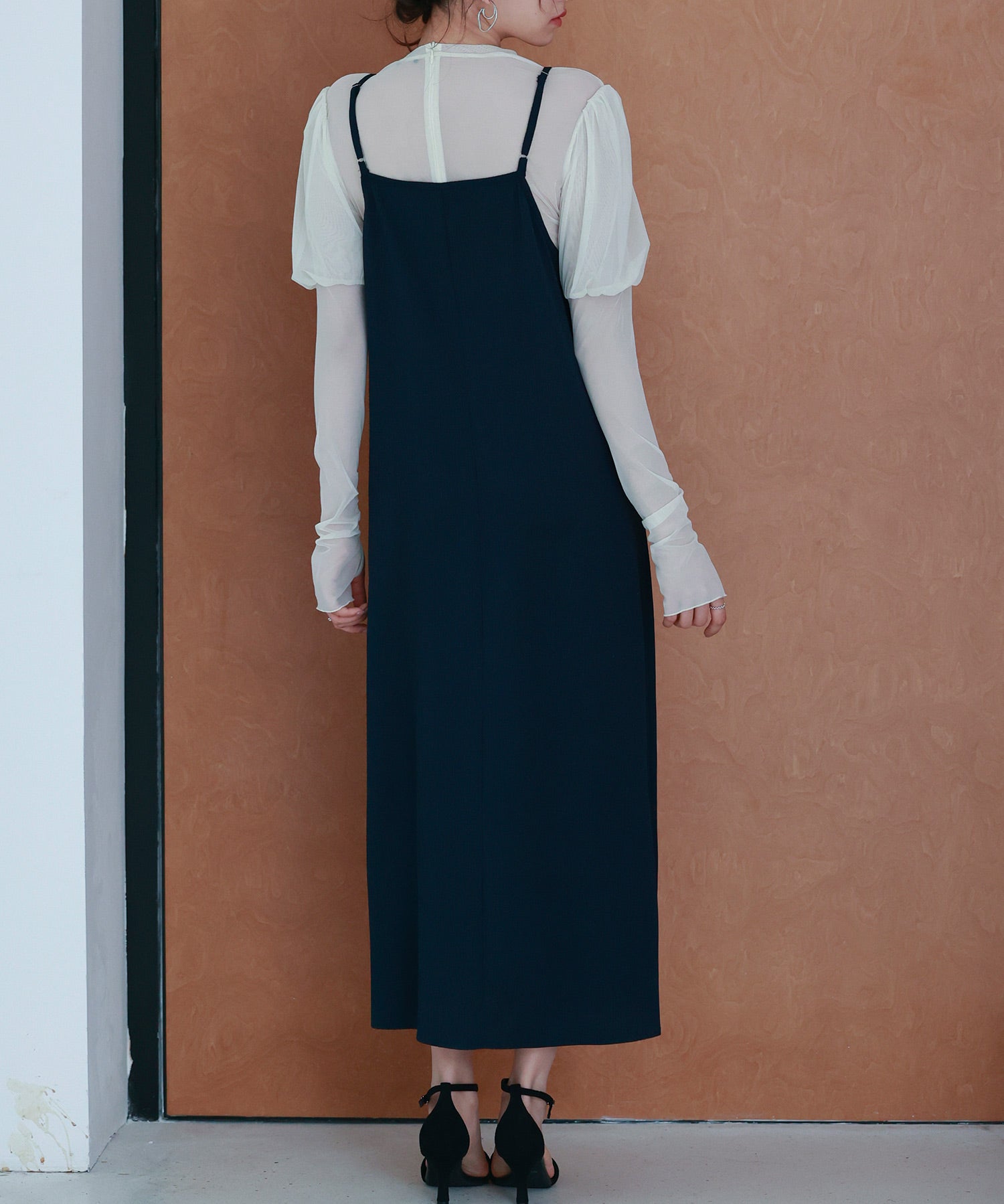 着回し抜群Vネックキャミワンピースsdp0210 ネイビー