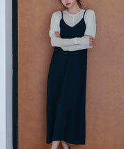 着回し抜群Vネックキャミワンピースsdp0210 ネイビー