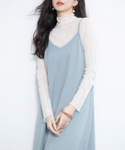 着回し抜群Vネックキャミワンピースsdp0210 ブルーグレー