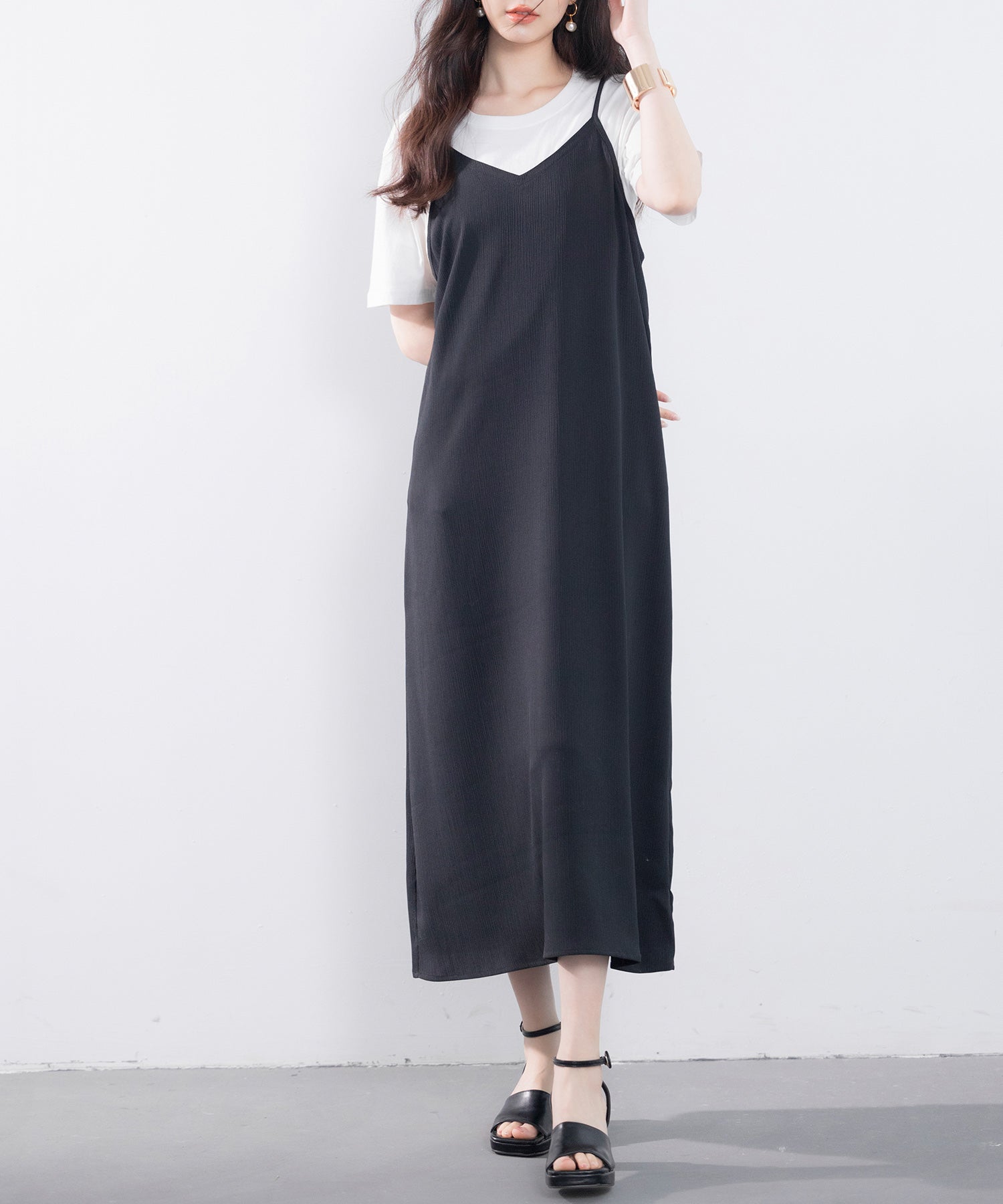 着回し抜群Vネックキャミワンピースsdp0210-102-8