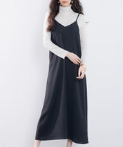 着回し抜群Vネックキャミワンピースsdp0210 ブラック