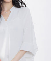 体型カバードルマンスリーブブラウスsdp0215 ホワイト