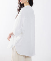 体型カバードルマンスリーブブラウスsdp0215 ホワイト