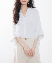 体型カバードルマンスリーブブラウスsdp0215 ホワイト