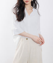 体型カバードルマンスリーブブラウスsdp0215 ホワイト