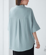 体型カバードルマンスリーブブラウスsdp0215 グリーン