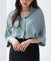 体型カバードルマンスリーブブラウスsdp0215 グリーン