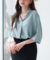 体型カバードルマンスリーブブラウスsdp0215 グリーン