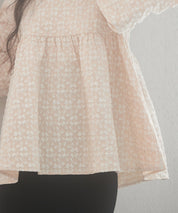 パール付きキーネックふんわりブラウスsdp0220 ベージュ