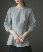 取り外せる衿ペプラムトップスsdp0221 グレー