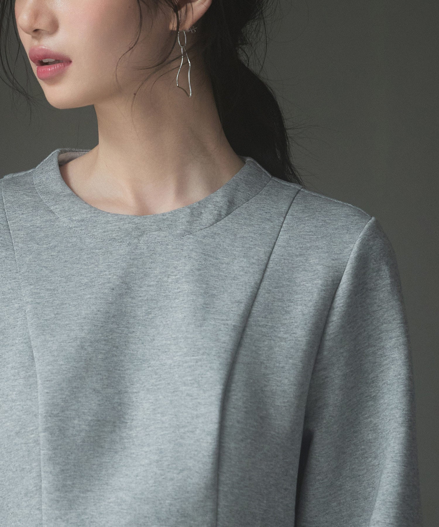 取り外せる衿ペプラムトップスsdp0221 グレー