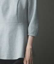 取り外せる衿ペプラムトップスsdp0221 グレー