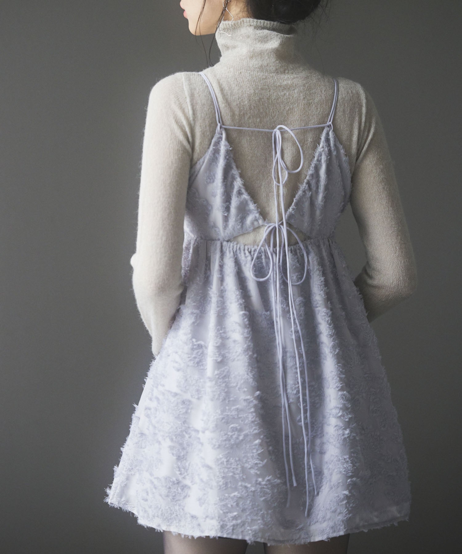 フラワーモチーフキャミトップスsdp0223 グレー