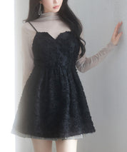 フラワーモチーフキャミトップスsdp0223 ブラック