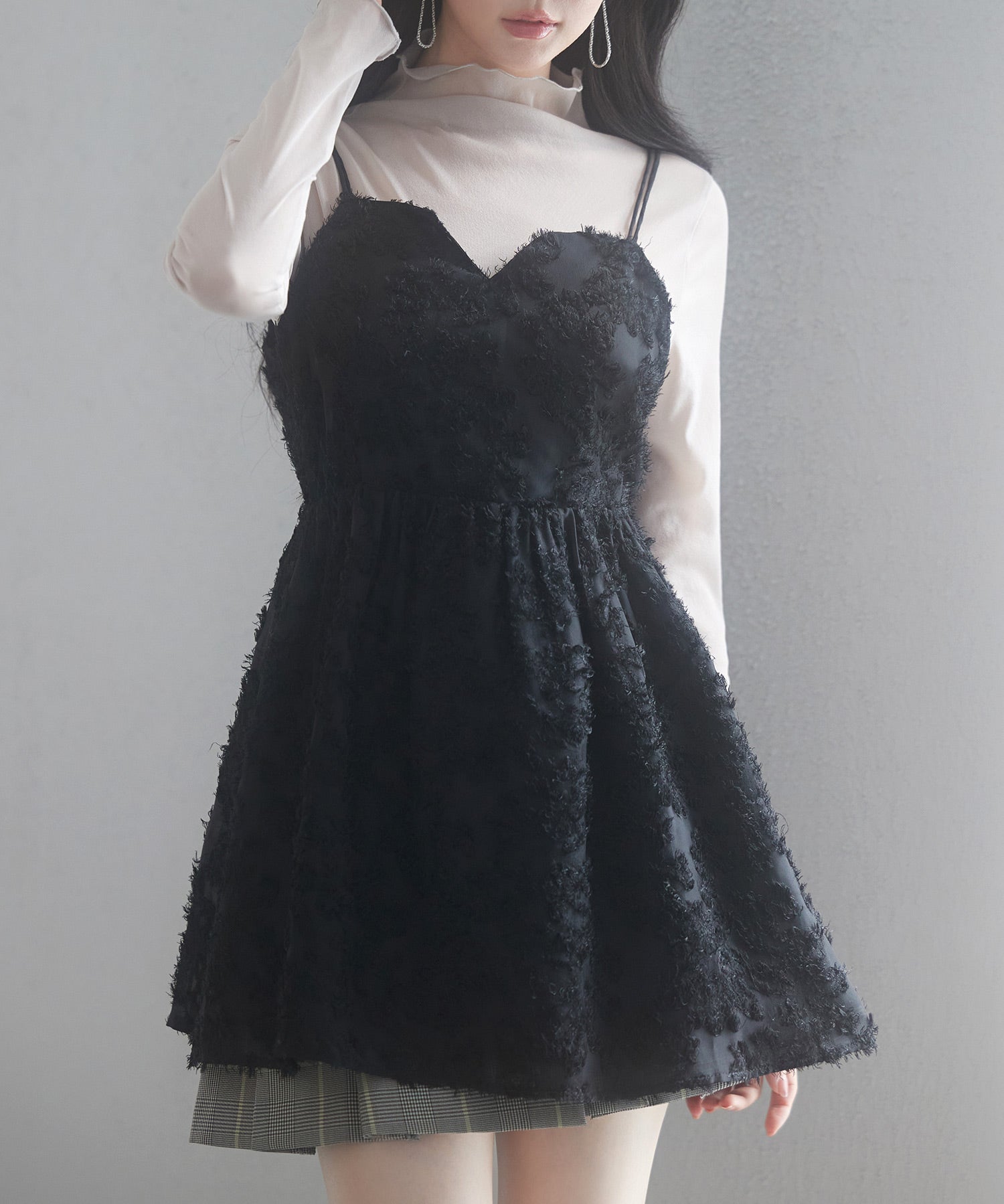 フラワーモチーフキャミトップスsdp0223 ブラック