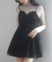 フラワーモチーフキャミトップスsdp0223 ブラック