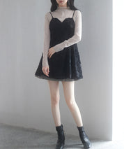 フラワーモチーフキャミトップスsdp0223 ブラック