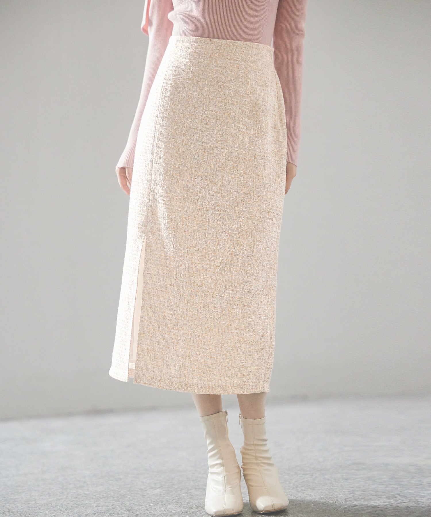 スリット入りラメツイード生地スカートsdp0229-102-17
