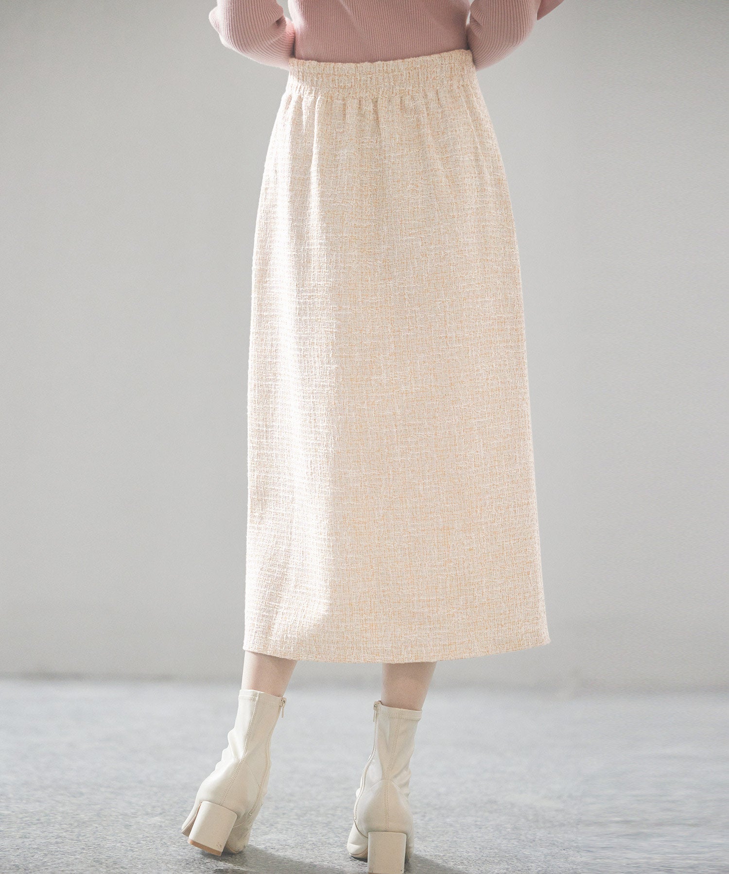 スリット入りラメツイード生地スカートsdp0229 ブラウン