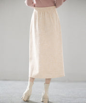 スリット入りラメツイード生地スカートsdp0229 ブラウン